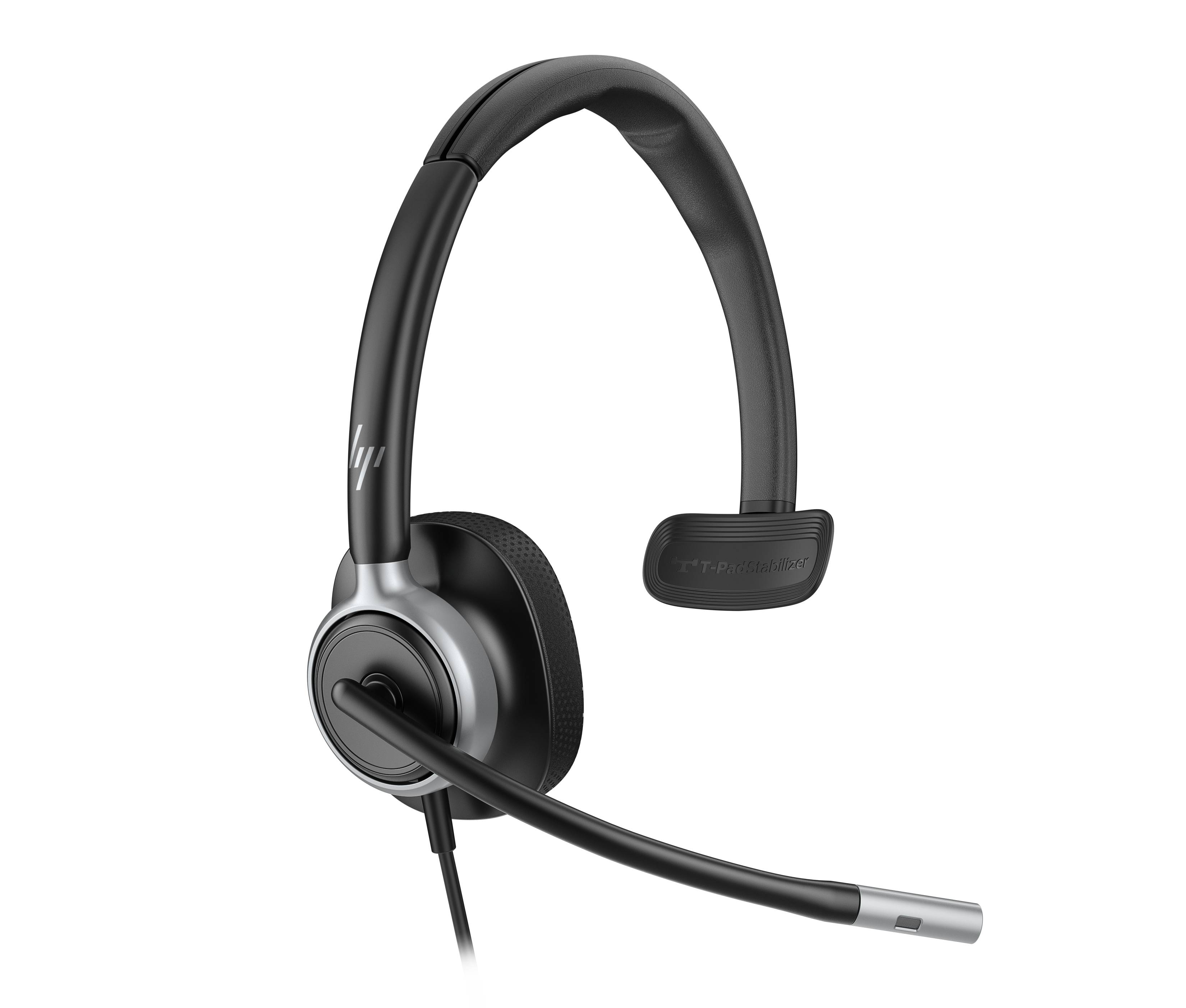 Schwarzes Over-Ear-Kopfhörer-Headset mit Mikrofonausleger auf einfachem schwarzem Hintergrund.
