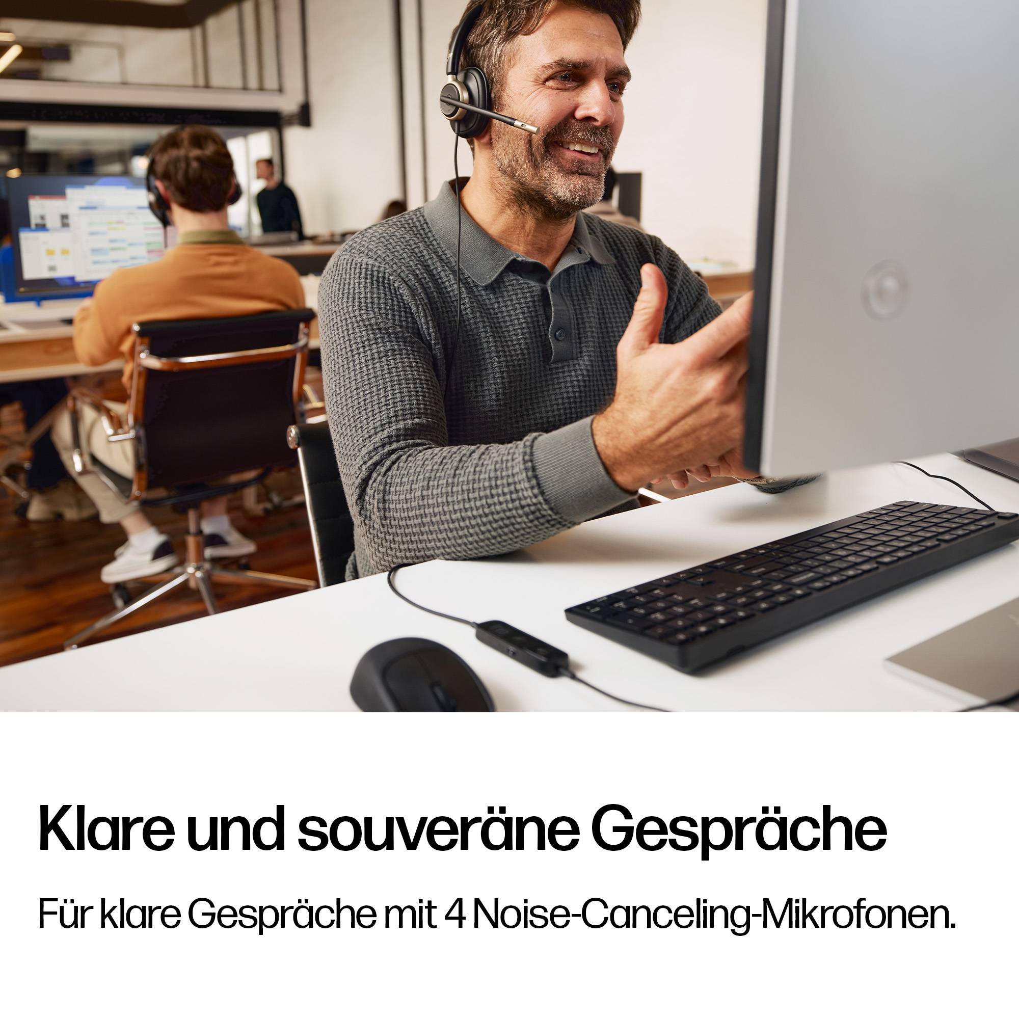 HP Poly Mission 815 Mono-Headset mit USB, kabelgebunden, 122 g, Schwarz