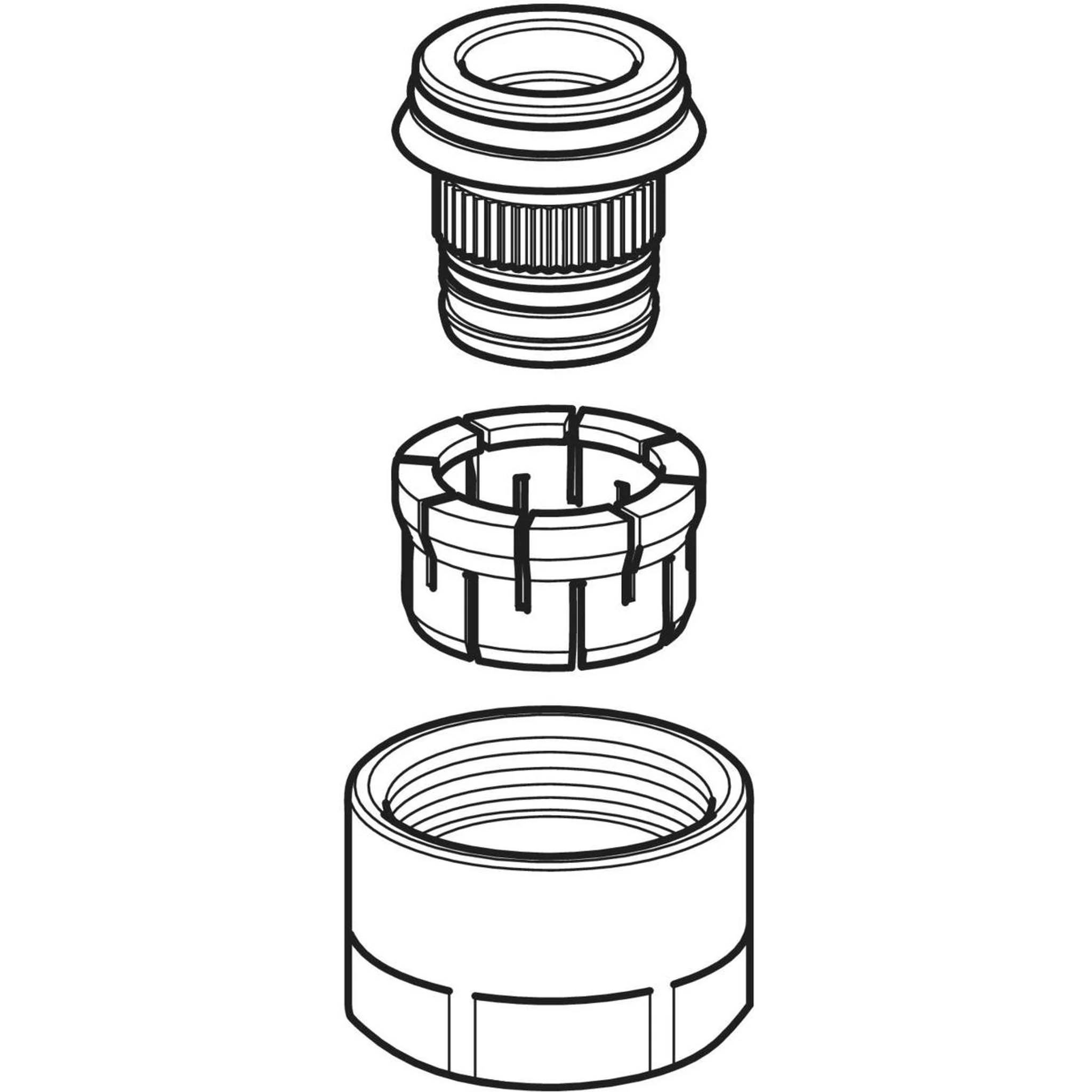 Geberit GE FlowFit, Eurokonusverschraubung, MS, d20 mm x G3/4, vernickelt, 1 Stk.