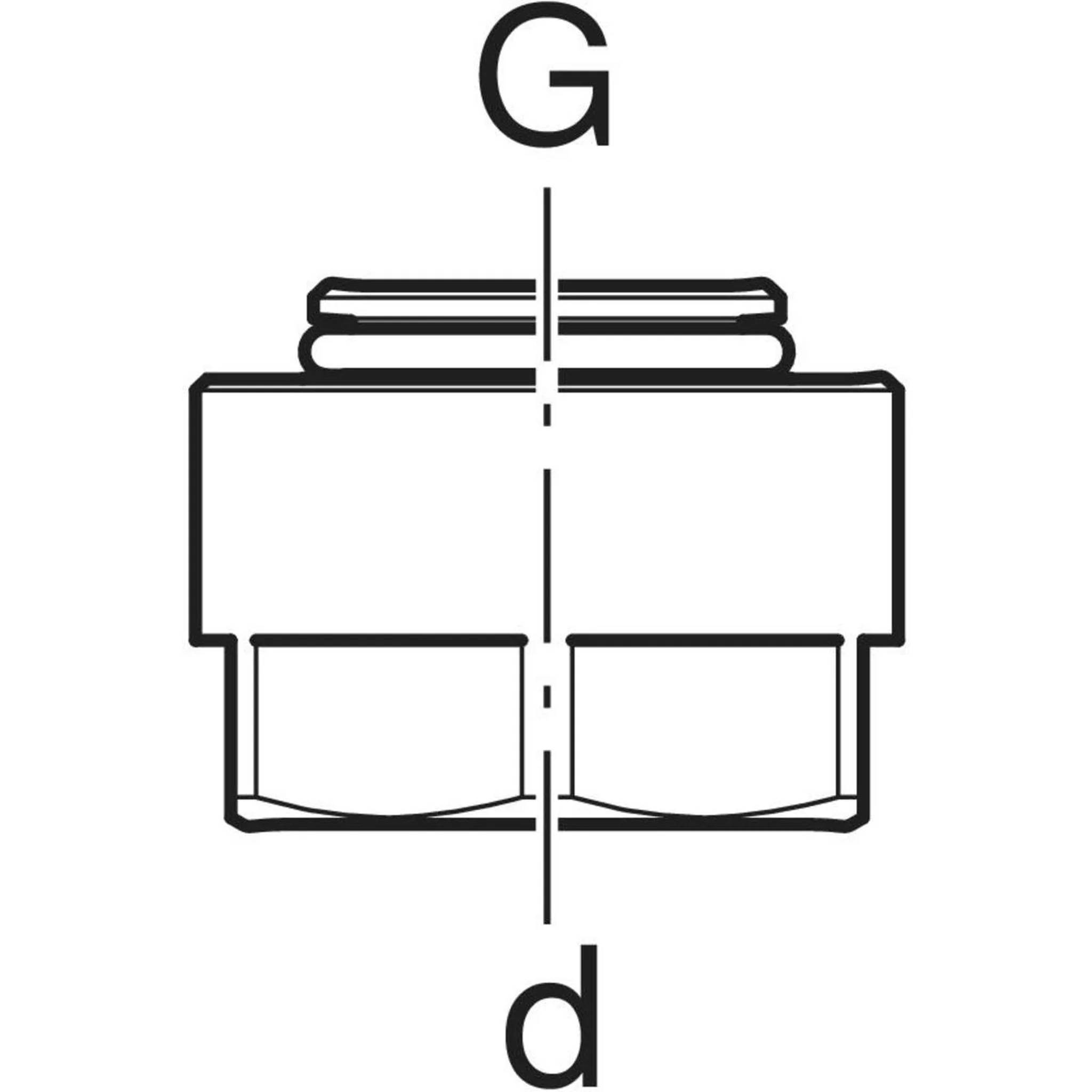 Geberit GE FlowFit, Eurokonusverschraubung, MS, d20 mm x G3/4, vernickelt, 1 Stk.