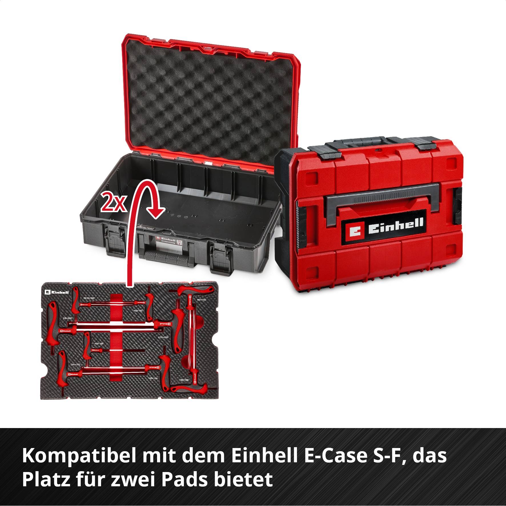 EINHELL E-Case-Einleger T-Griff-Schraubendreher, 370526, 9-teilig