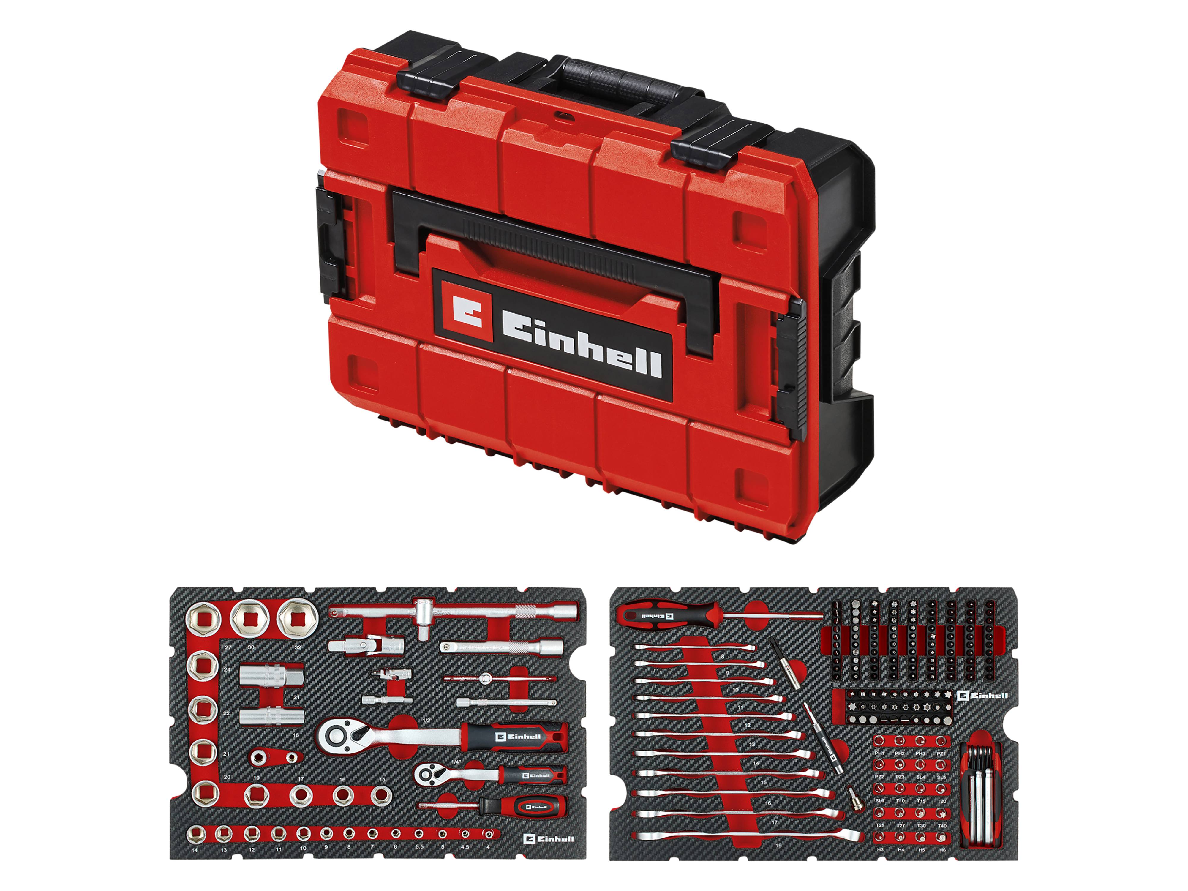 EINHELL Werkzeugkoffer Mechanik, 370513, E-Case, 201-teilig