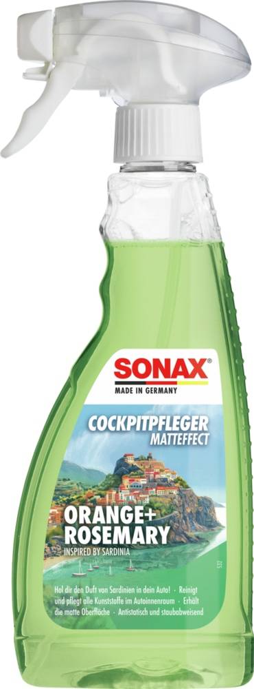 SONAX Cockpitpfleger, 03492410, Matteffect, Orange+Rosemary, 500 ml