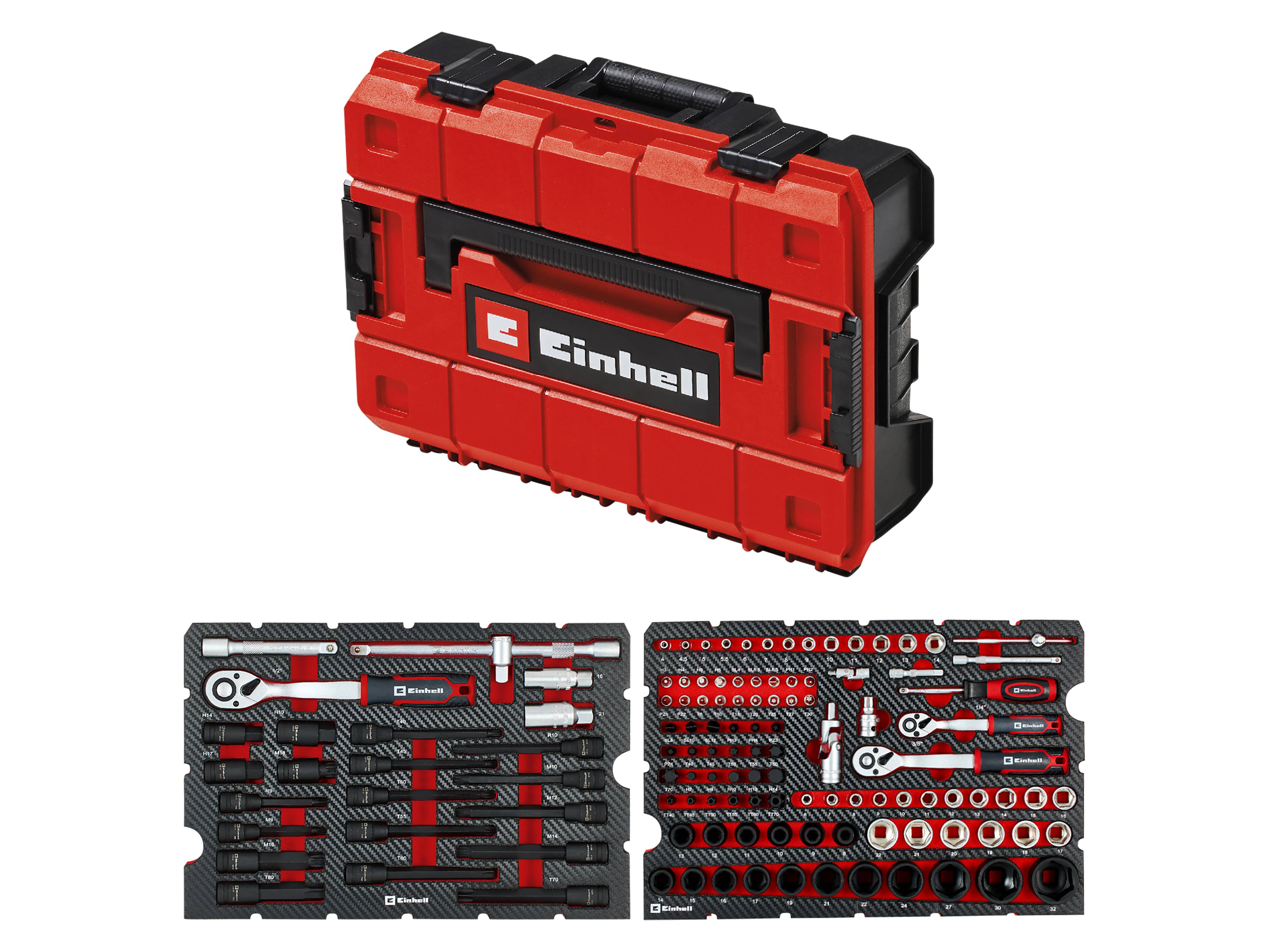 EINHELL Werkzeugkoffer KFZ, 370515, E-Case, 121-teilig
