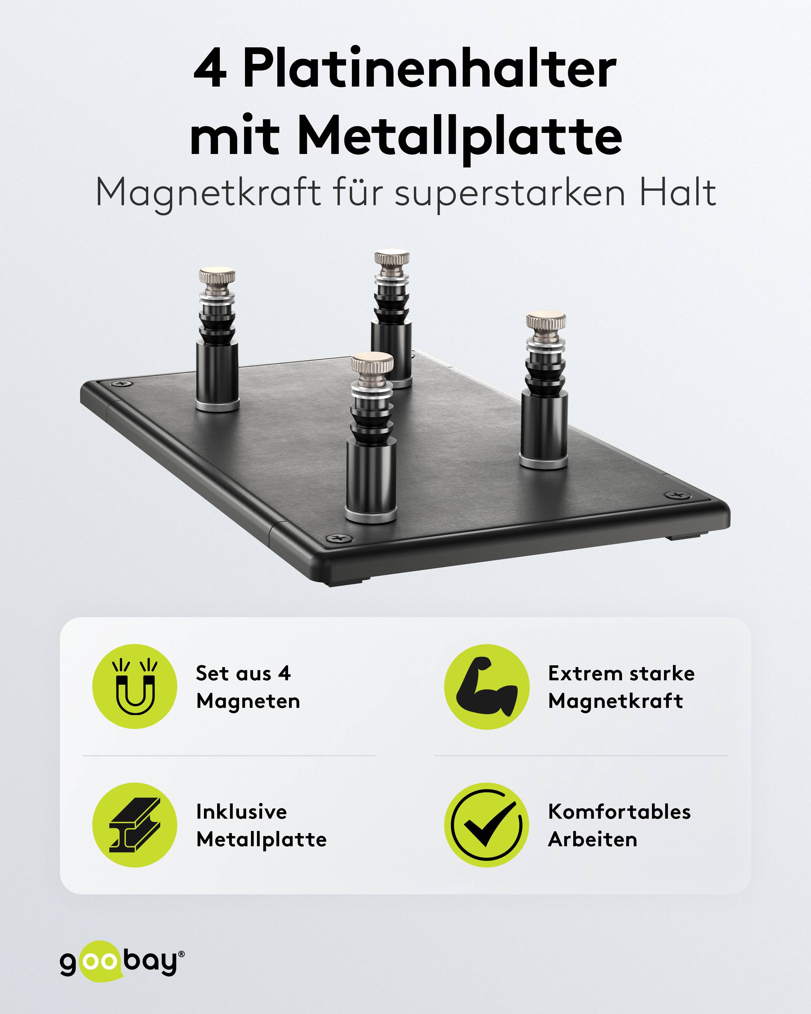 GOOBAY Magnetische Platinenhalter und Metallplatte, 77998