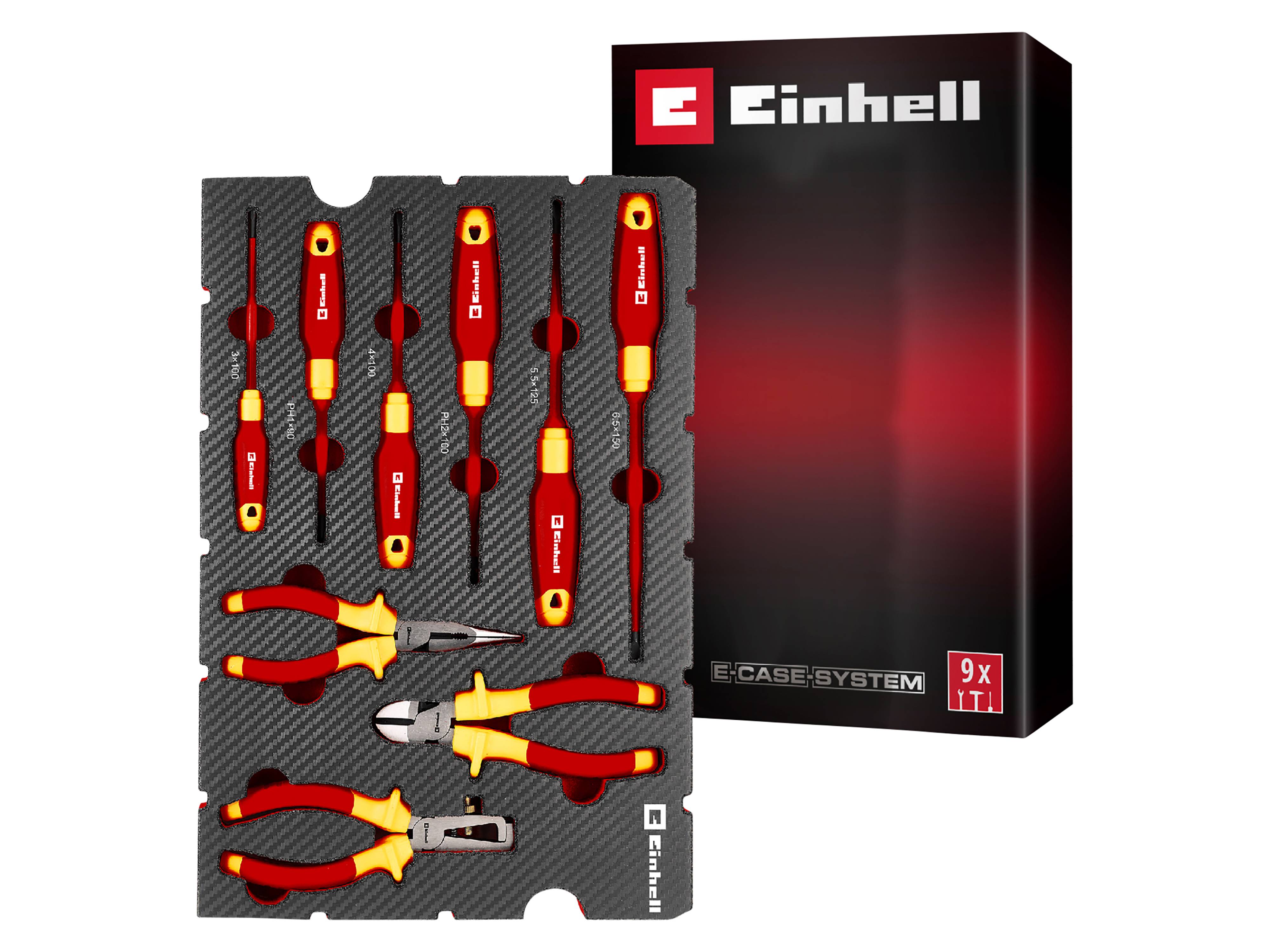 EINHELL E-Case-Einleger VDE Elektriker-Werkzeug, 370524, 9-teilig