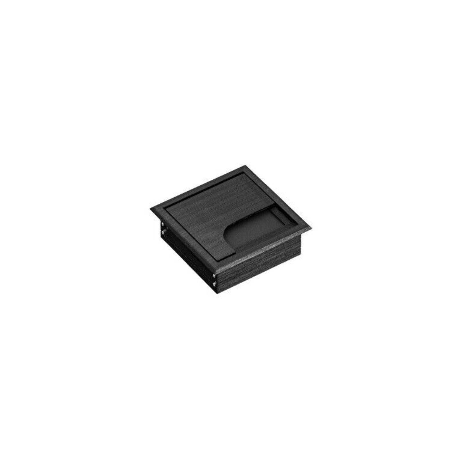 ONPIRA® Premium Kabeldurchführung Alu Schreibtisch Kabeldurchlass Kabel Auslass Schwarz / 80x80mm