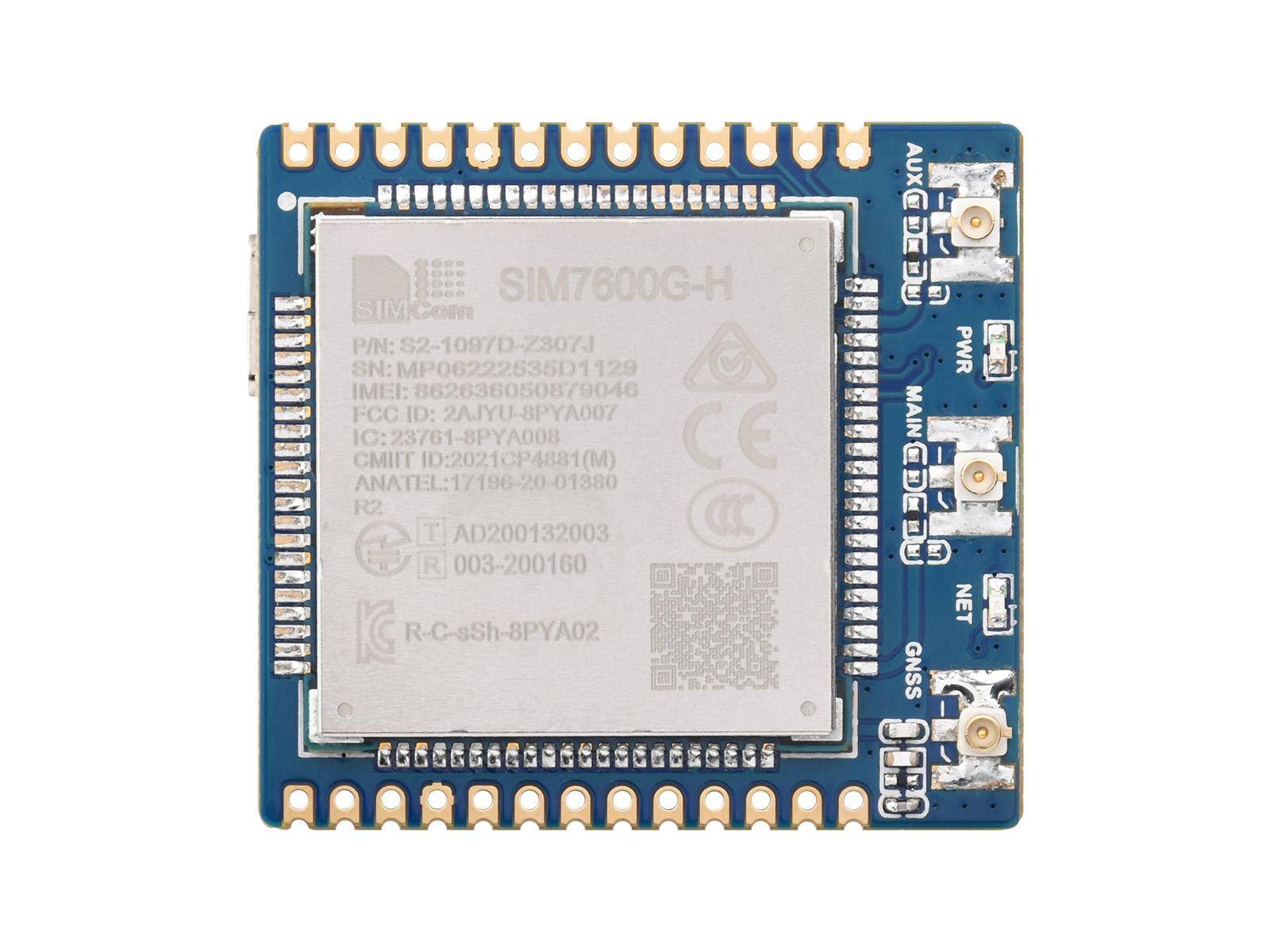 Waveshare SIM7600G-H 4G Modul, LTE UMTS GSM, GNSS GPS GLONASS, USB UART, 5 V 3,3 V