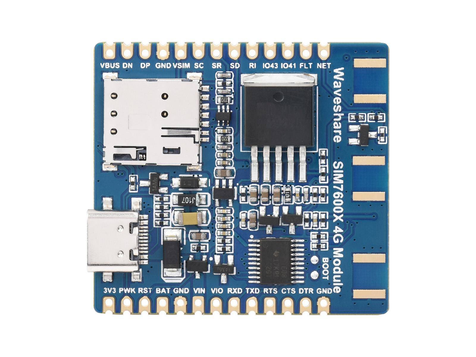 Waveshare SIM7600G-H 4G Modul, LTE UMTS GSM, GNSS GPS GLONASS, USB UART, 5 V 3,3 V