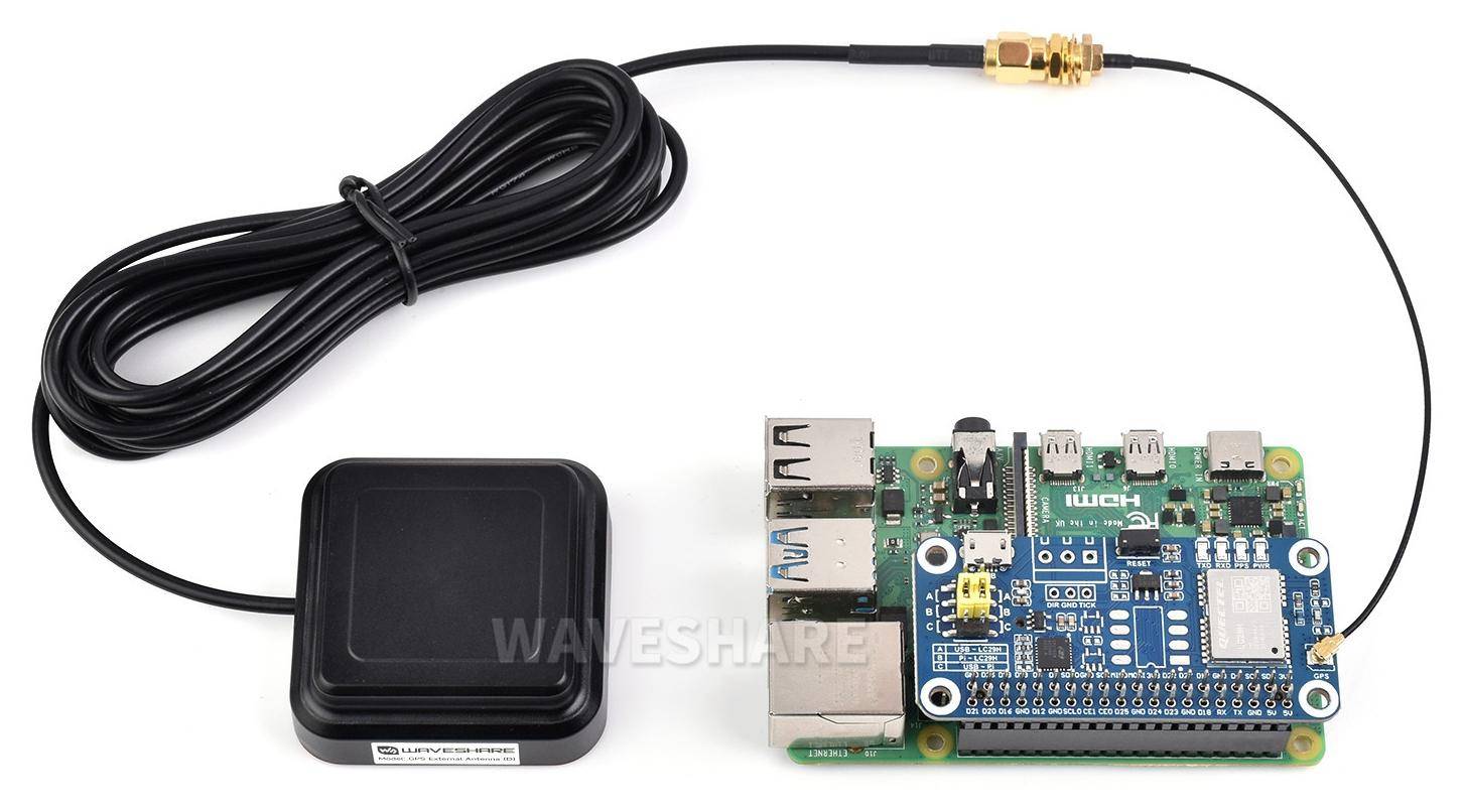 Waveshare GNSS Antenne L1 L5 aktiv, Dualfrequenz, GPS BDS Galileo, 28dB LNA, SMA, Magnetfuß