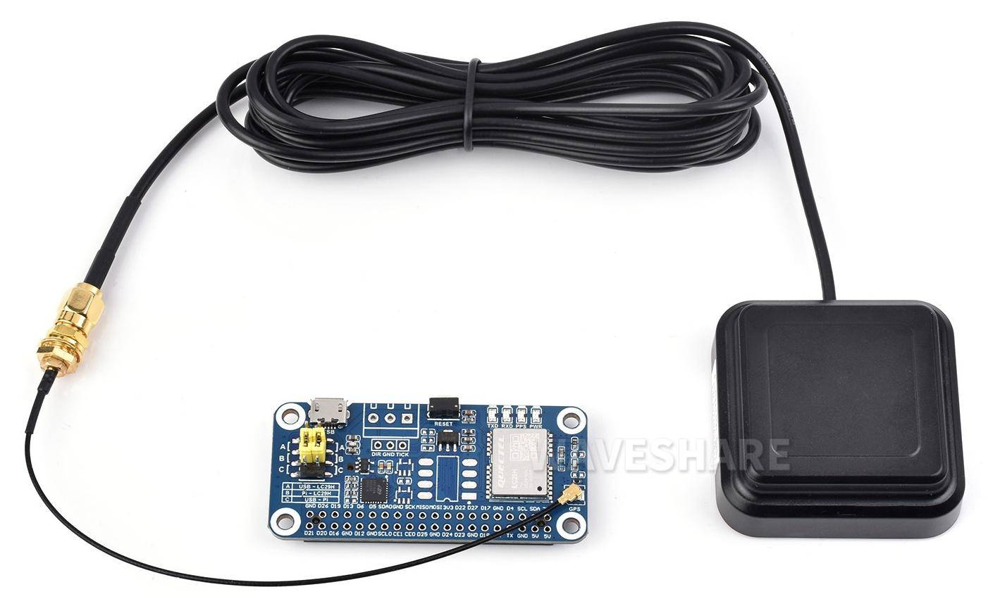 Waveshare GNSS Antenne L1 L5 aktiv, Dualfrequenz, GPS BDS Galileo, 28dB LNA, SMA, Magnetfuß