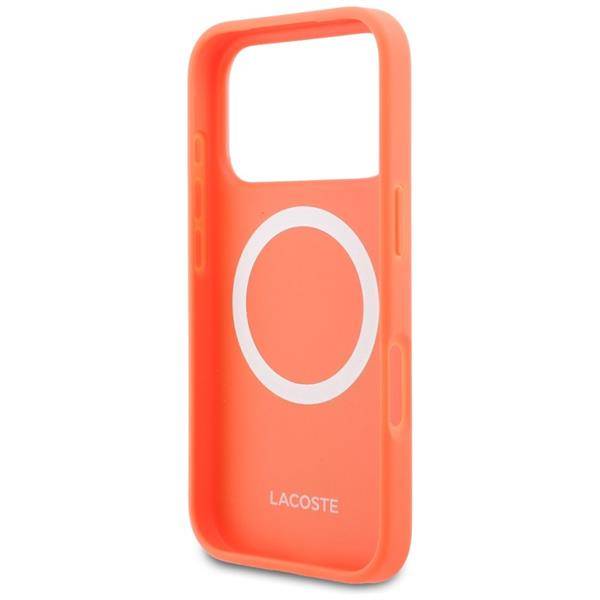 Hülle iPhone 17 Pro Lacoste Iconic Petit Pique orange Logo Metall Magsafe