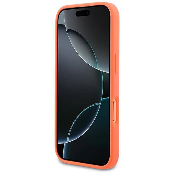 Hülle iPhone 17 Pro Lacoste Iconic Petit Pique orange Logo Metall Magsafe