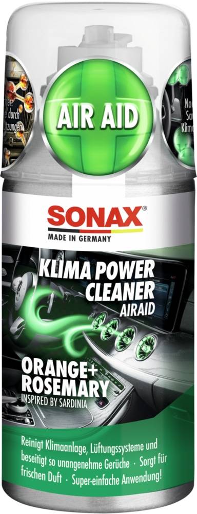 SONAX Klimaanlagenreiniger KlimaPowerCleaner AirAid, 03230000, Orange+Rosemary, 100 ml