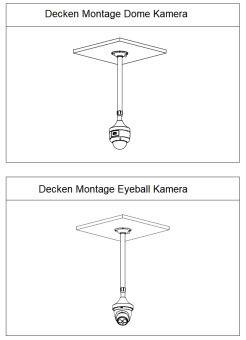 Dahua - PFB2211C - Zubehör - Deckenhalterung, Verstellbarer Deckenhalterung für Dome und Eyeball, Länge 475 - 800mm