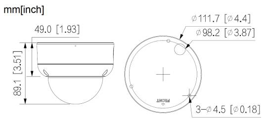 Dahua - IPC-HDBW3449EP-S-IL-0280B - IP - Dome