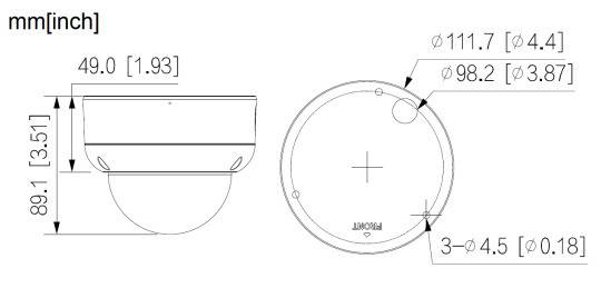 Dahua - IPC-HDBW3649EP-S-IL-0280B - IP - Dome, - 6MP/1/2,7" CMOS - 2,8mm / H:110° V:58° - 4x LED, IR Licht 30m, weiß Li