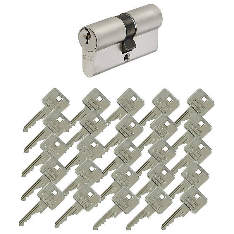 Abus A93 30/30 Doppelzylinder vs. + 25 Schlüssel, Sicherheitslevel:NIEDRIG | A93 Profildoppelzylinder | Maße (Außen/Inn