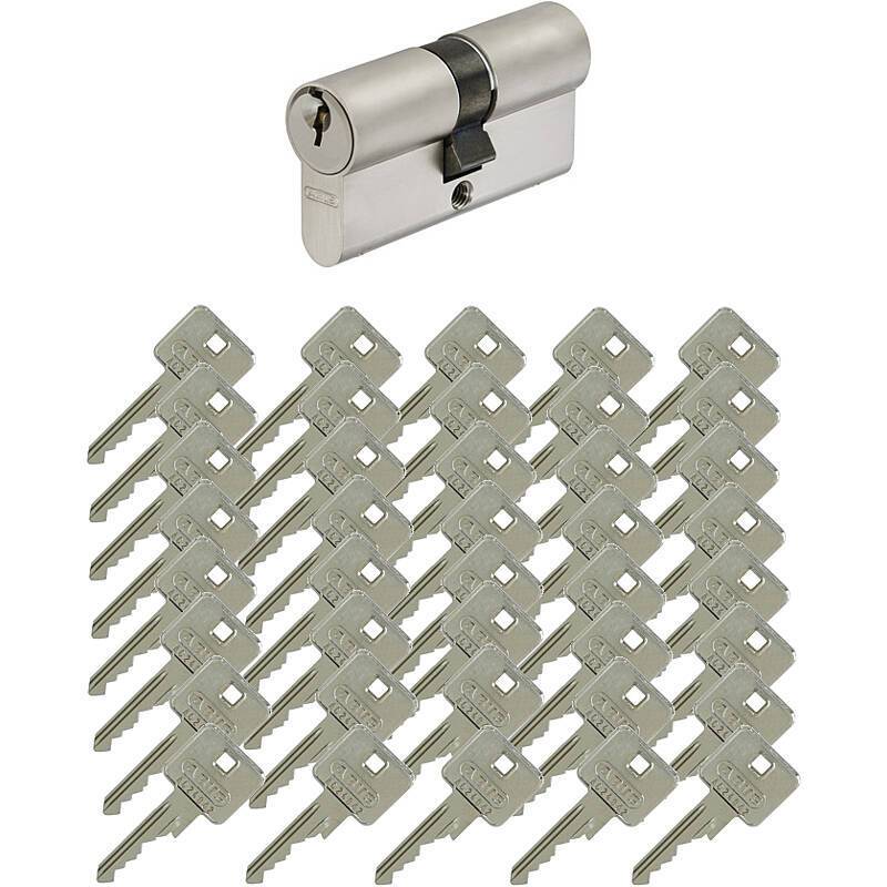 Abus A93 30/30 Doppelzylinder vs. + 40 Schlüssel, Sicherheitslevel:NIEDRIG | A93 Profildoppelzylinder | Maße (Außen/Inn