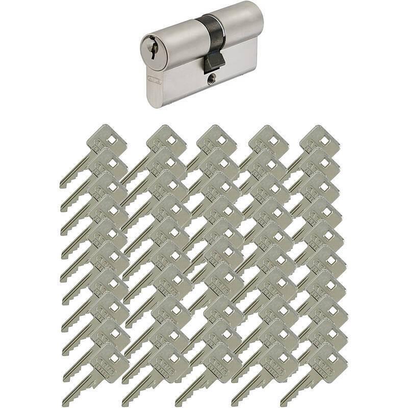 Abus A93 30/30 Doppelzylinder vs. + 50 Schlüssel, Sicherheitslevel:NIEDRIG | A93 Profildoppelzylinder | Maße (Außen/Inn