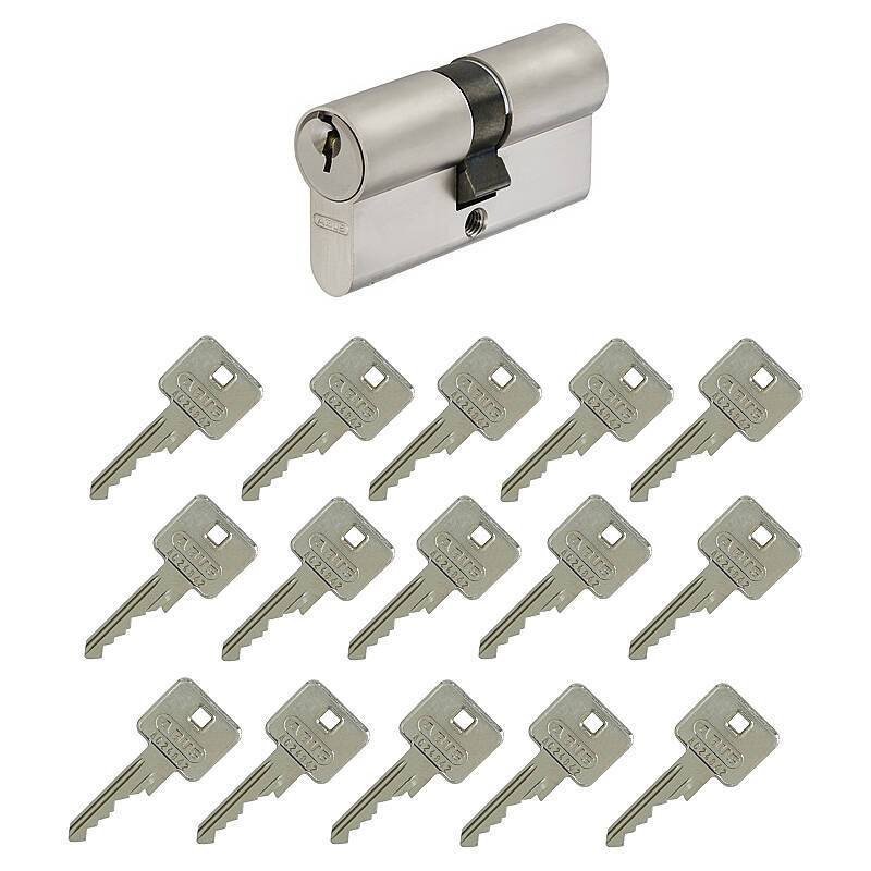 Abus A93 30/45 Doppelzylinder vs. + 15 Schlüssel, Sicherheitslevel:NIEDRIG | A93 Profildoppelzylinder | Maße (Außen/Inn