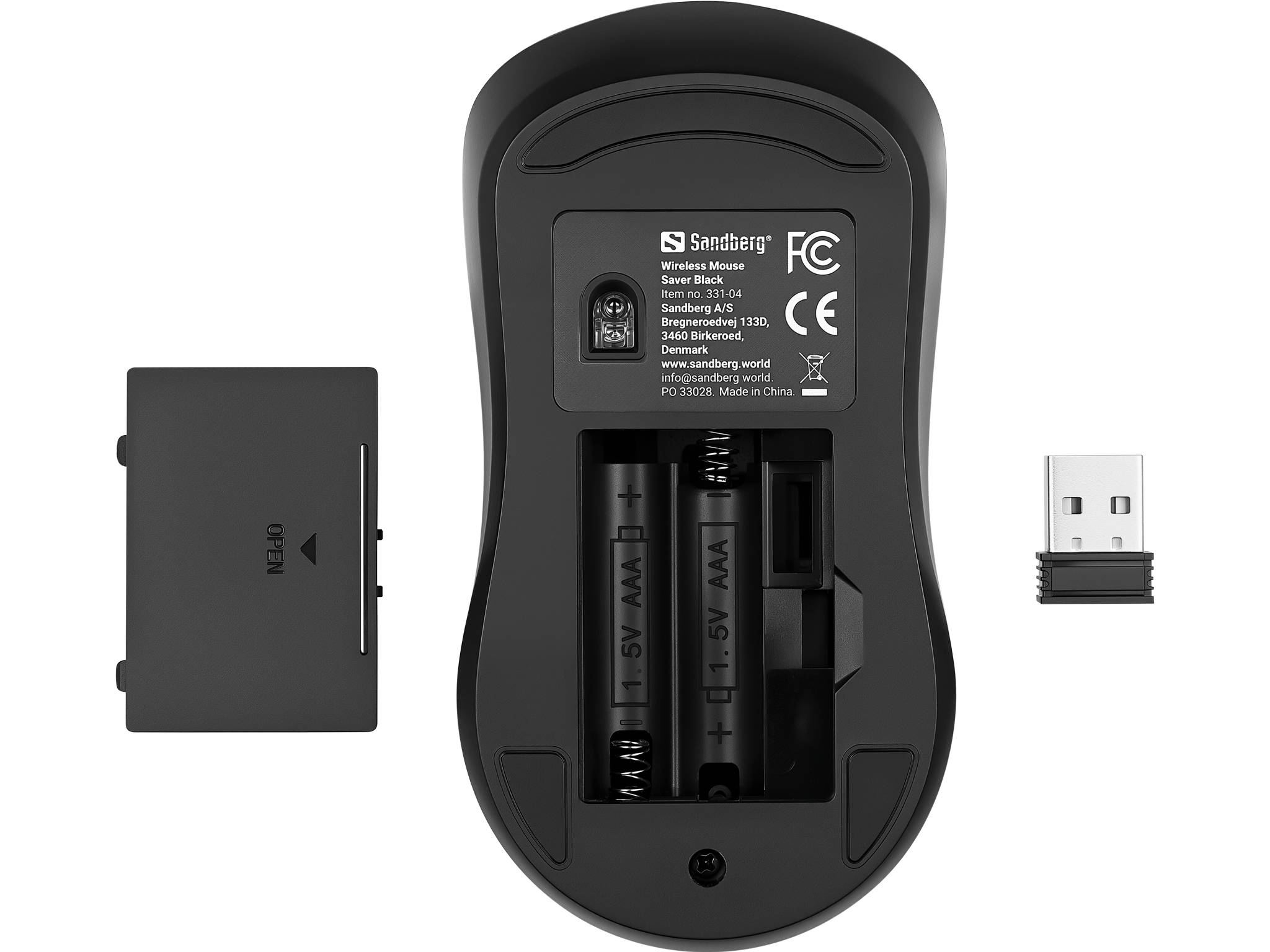 Sandberg 331-04, Beidhändig, RF Wireless, 1600 DPI, Schwarz