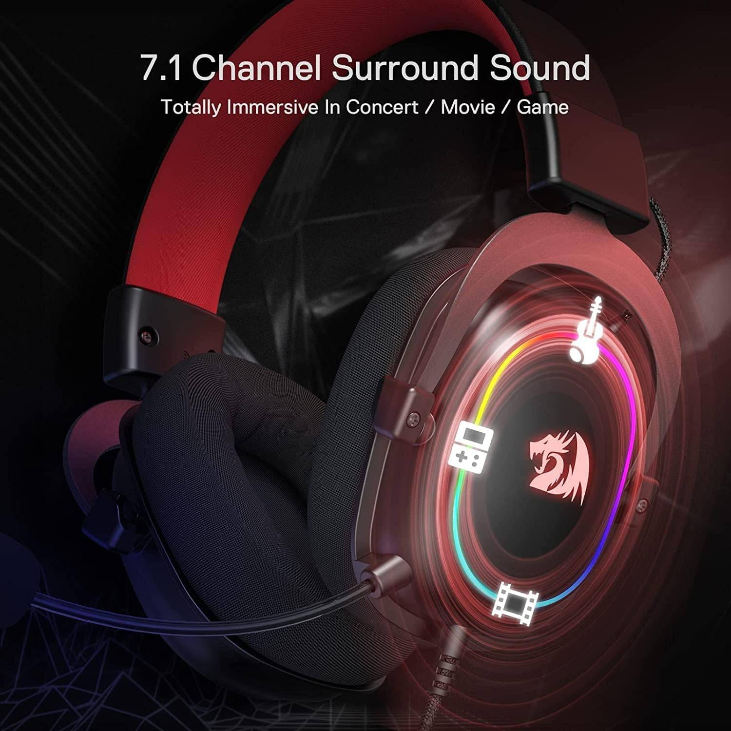 Redragon H510 Zeus Gaming-Headset mit Kabel 7.1 Surround-Sound black Kopfhörer