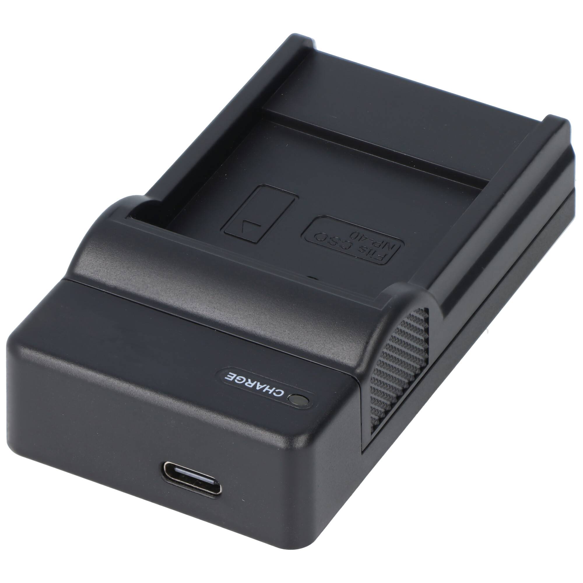 Akku-Ladegerät passend für Casio NP-40, Pentax LB-060, Casio EX-Z30, Casio EX-Z400, USB-Ladegerät mit Ladekontrollanzeig