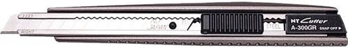Cuttermesser 9mm, NT-Cutter A-300GRP Profi, Aluminium-Druckguss Gehäuse, Auto-Lock - Rechts- & Linkshänder geeignet