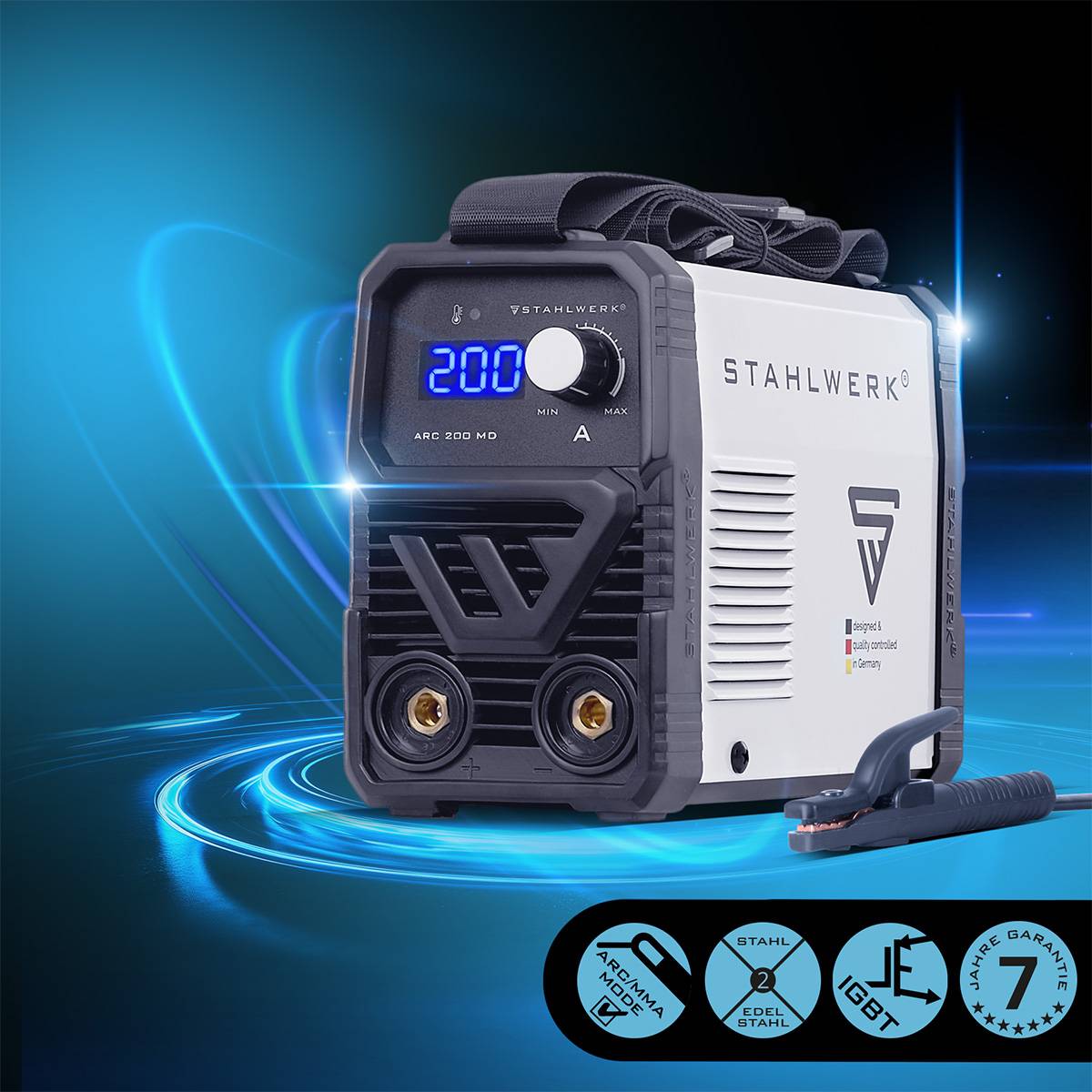 STAHLWERK ARC 200 MD Inverter Elektrodenschweißgerät 200 A MMA E Hand Lift TIG