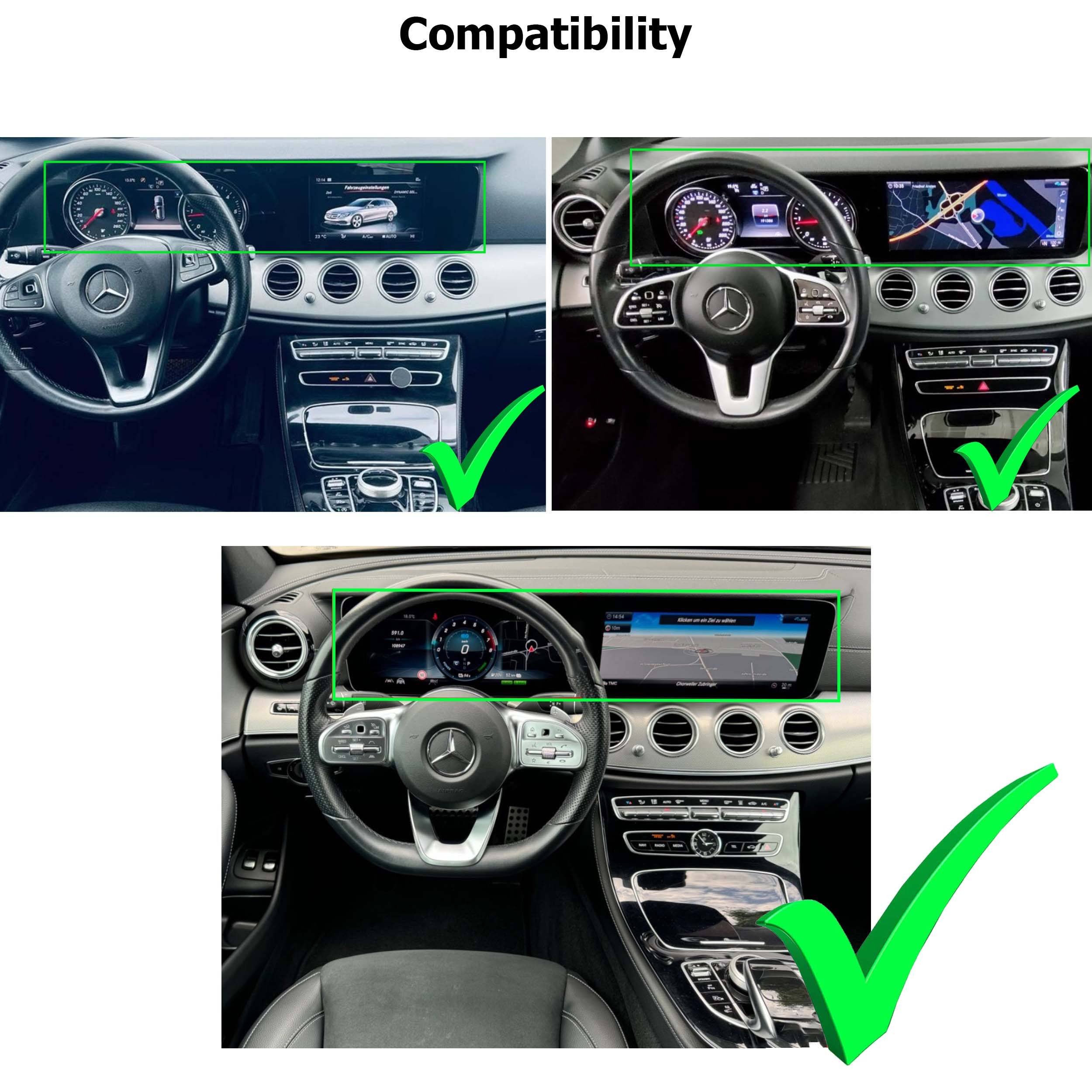 Für Mercedes E-Klasse W213 NTG 5.5 12+12" Touchscreen Android GPS Navi CarPlay