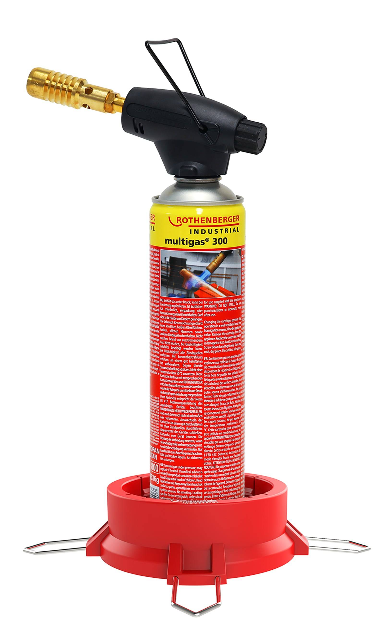 Rothenberger Industrial Hochleistungs-Lötbrenner Set ROFIRE inkl. Multigas 600 ml mit Standfuß - 1500005598