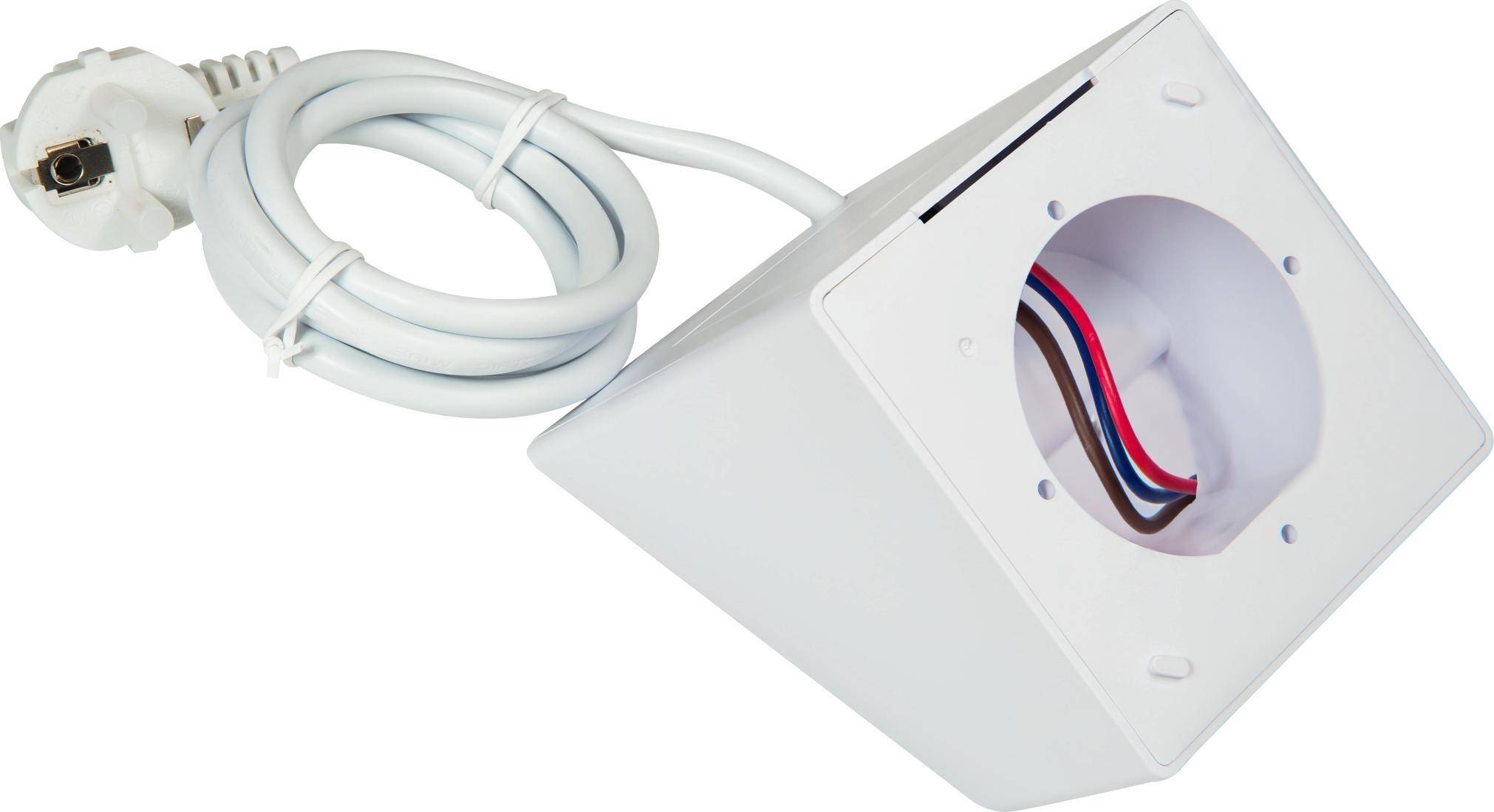 Shelly Wall Display Stand, Tischständer für 4" Display, USB-C/A Ladeanschluss, 150 cm Kabel, weiß