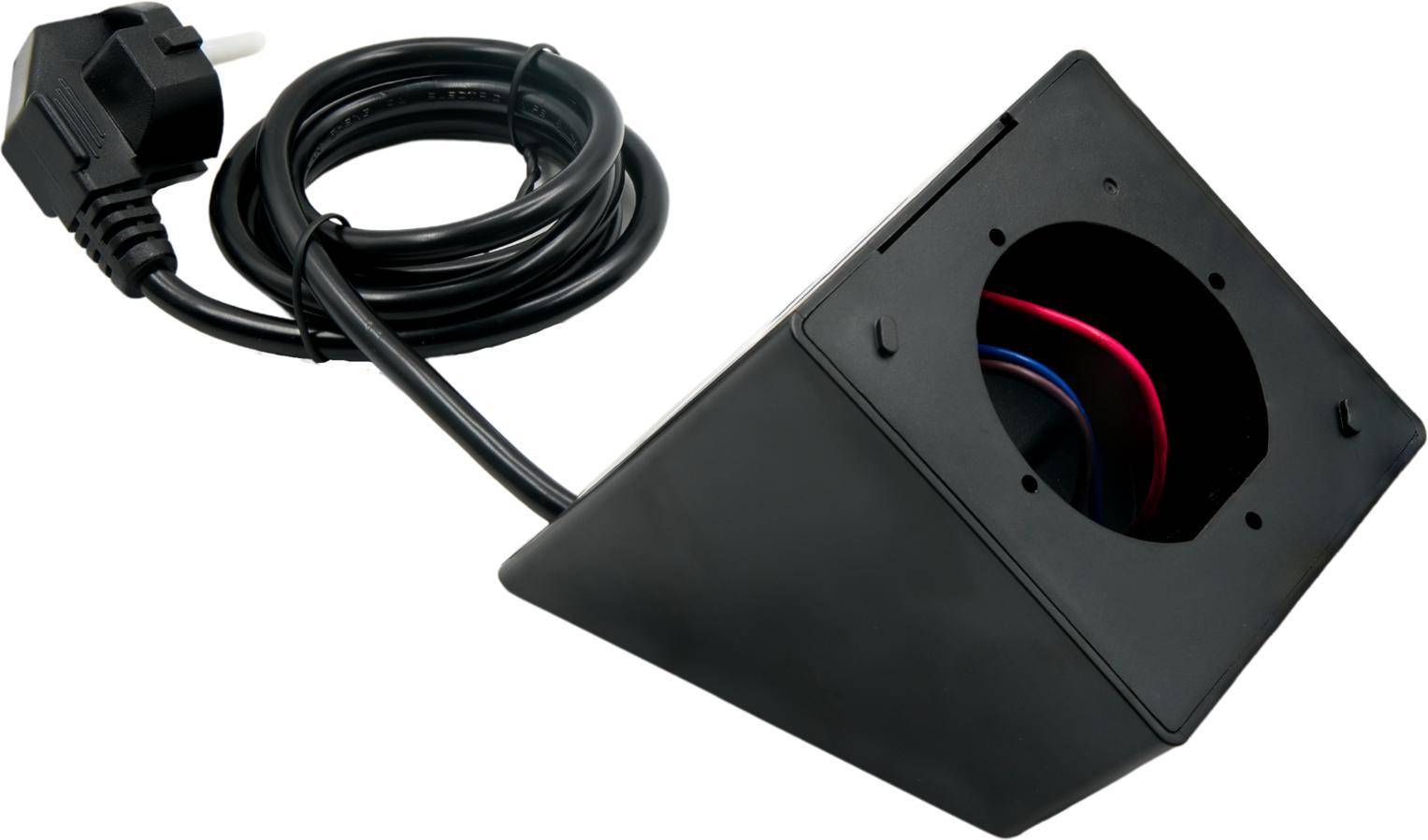 Shelly Wall Display Stand, Tischständer für 4" Display, USB-C/A Ladeanschluss, 150 cm Kabel, schwarz