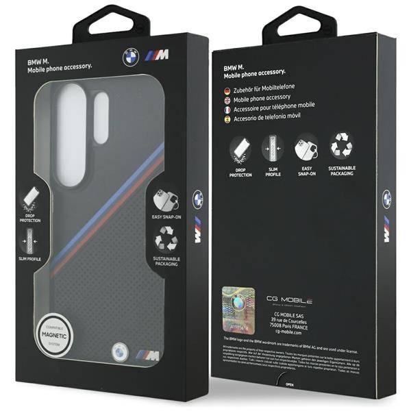 BMW MagSafe Hülle Galaxy S26 Ultra Kunstleder schwarz Tricolor Logo Metall