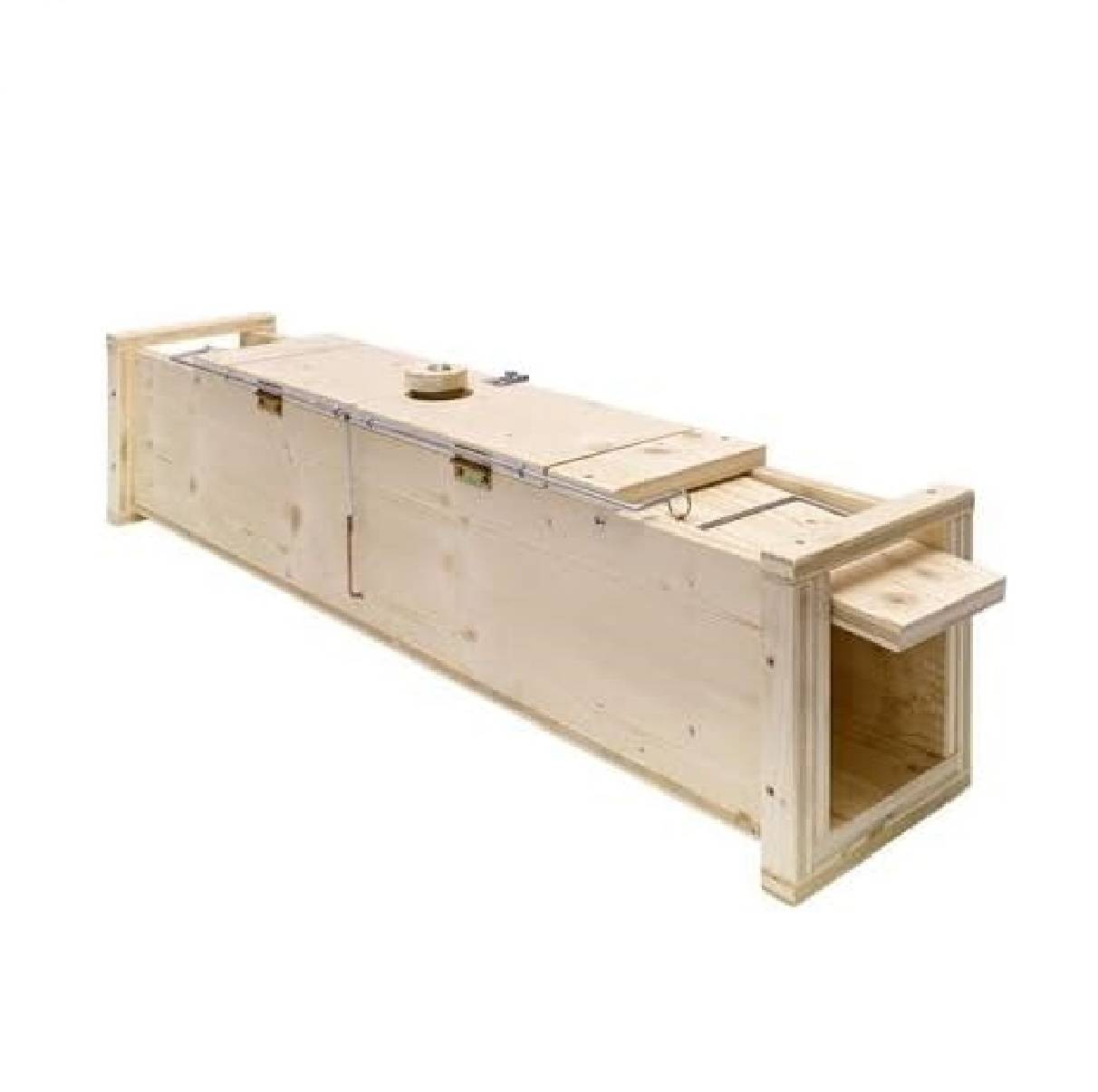 Neustanlo - Holzkastenfalle für Marder - zum schonenden Lebendfang von Mardern, Iltis und Katzen - ohne Schlagkraft - aus hochwertigen Fichtenholz