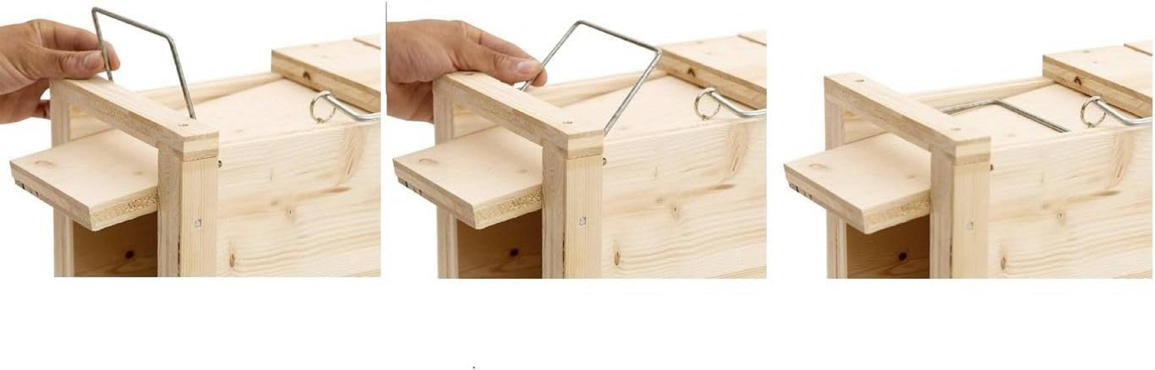 Neustanlo - Holzkastenfalle für Marder - zum schonenden Lebendfang von Mardern, Iltis und Katzen - ohne Schlagkraft - aus hochwertigen Fichtenholz