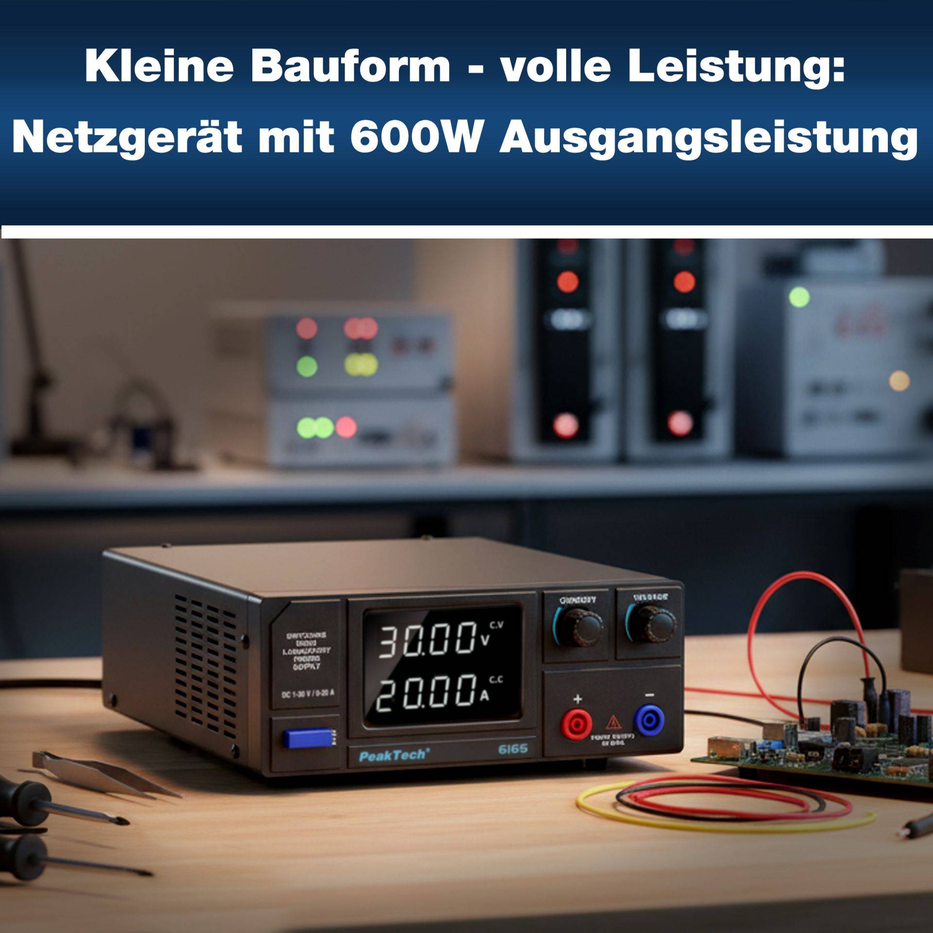 PEAKTECH Labornetzgerät P 6165, 1...30 V, 0...20 A, 600 W