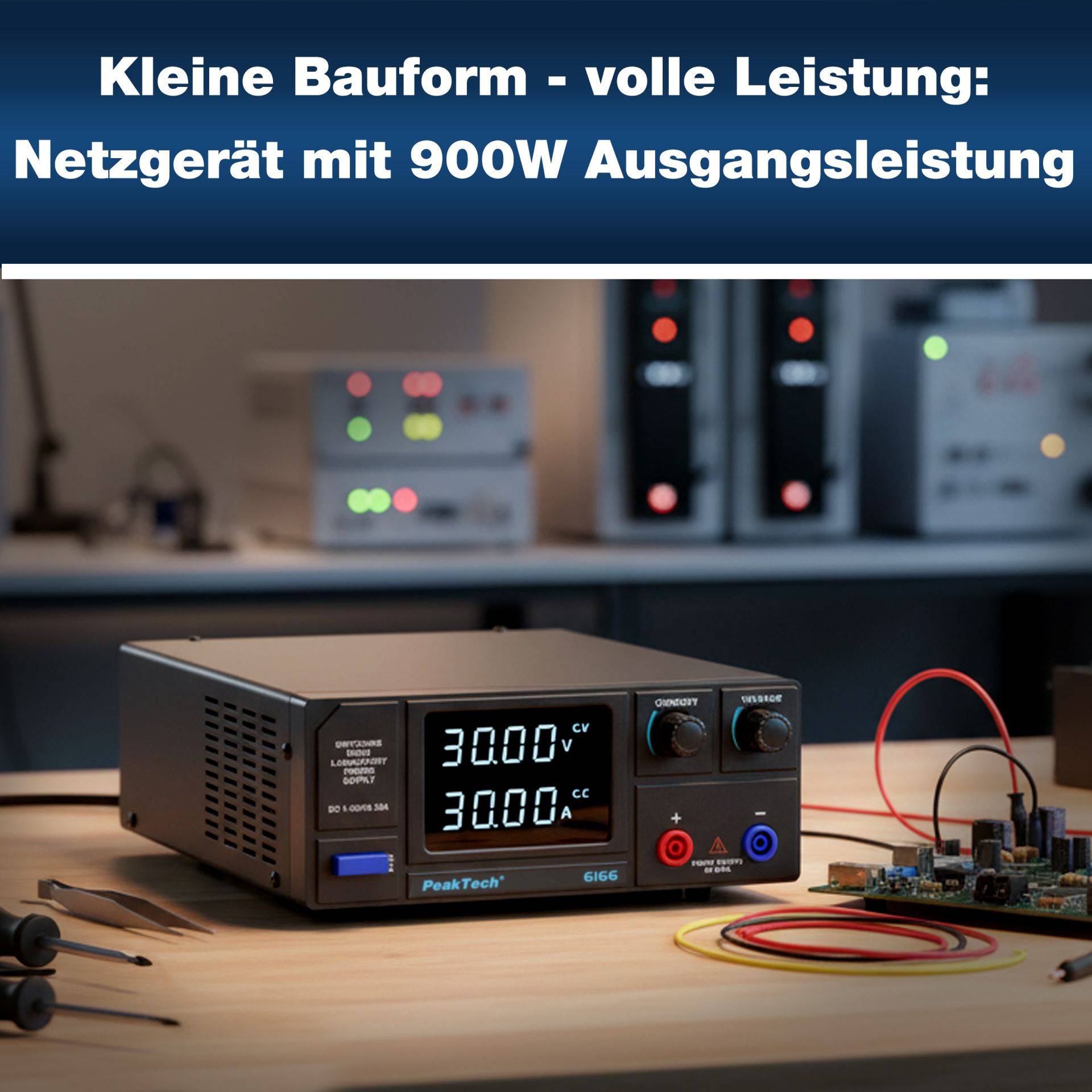 PEAKTECH Labornetzgerät P 6166, 1...30 V, 1...30 A, 900 W