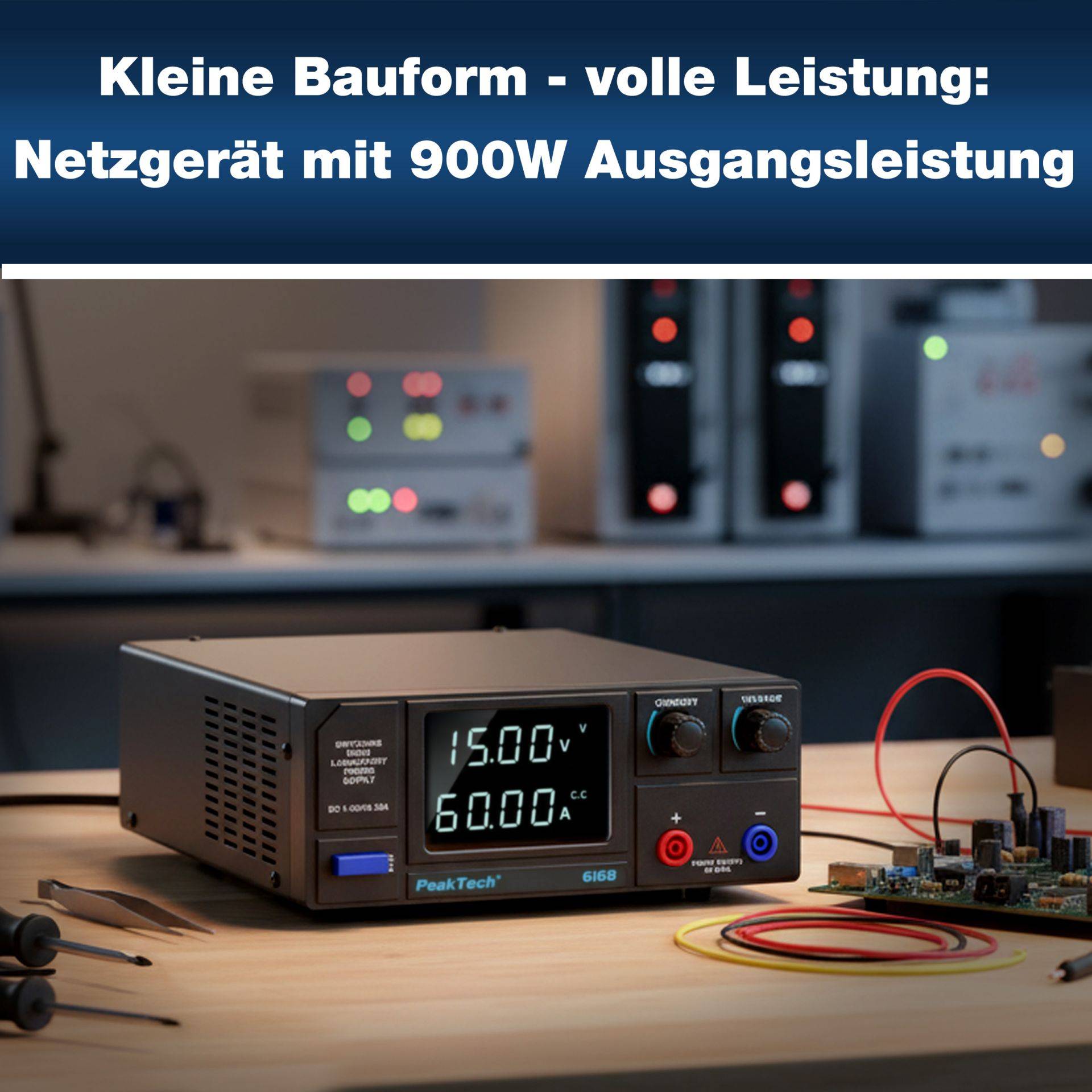 PEAKTECH Labornetzgerät P 6168, 1...15 V, 0...60 A, 900 W