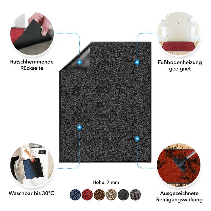 FLOORDIREKT Antistatik-Schmutzfangmatte Sky - Robust & Strapazierfähig - Für Innen- & Außenbereiche geeignet - 200 x 600 cm - Blau