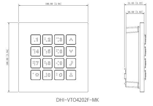 Dahua - VTO4202FB-MK - Tastatur Modul - Black, - Code Tastatur Modul - Material: Edelstahl - IP65, IK07