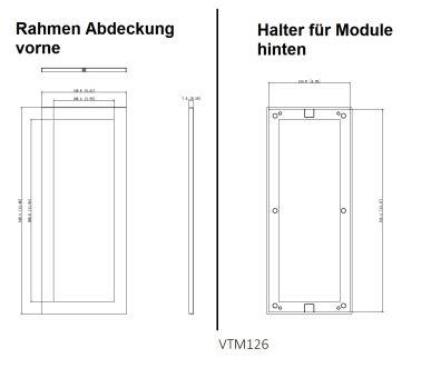 Dahua - VTM24P3 - 3 Modul Rahmen - Black, - Rahmen für VTM27R3 - Material: Aluminium - 2 Komponenten, Rahmen für Abdeck