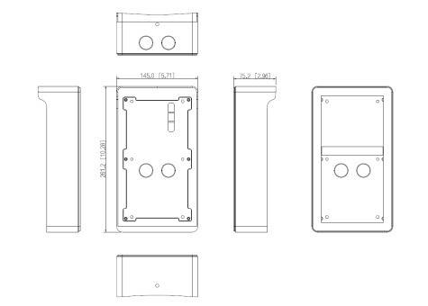Dahua - VTM26R2 - 2 Modul Aufputz Regendach - B, - 2 Modul Aufputz Regendach - Material: Aluminium - Abmessung (HxBxT):