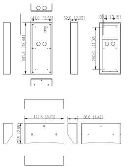 Dahua - VTM27R3 - 3 Modul Aufputz Regendach - Black, - 3 Modul Aufputz Regendach - Material: Aluminium - Abmessung (HxB
