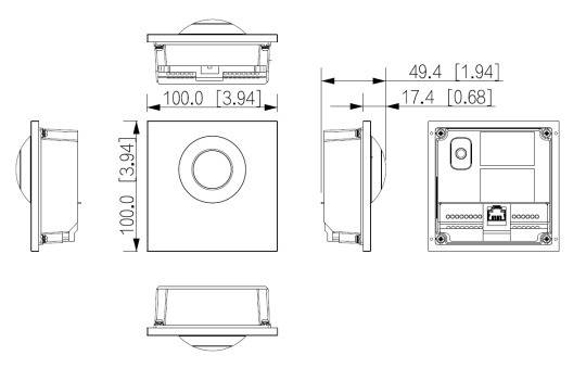 Dahua - VTO4202F-P1 - Kamera Modul 1 Knopf - Hybrid, - Modulare Gegensprechanlage mit 1 Knopf Taste - IP oder 2-Draht (