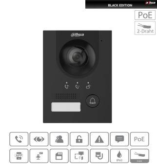 Dahua - VTO2202F-P-S3-Black - Kamera - Hybrid, - Gegensprechanlage - IP oder 2-Draht (Hybrid) - 2MP CMOS - Material: Al
