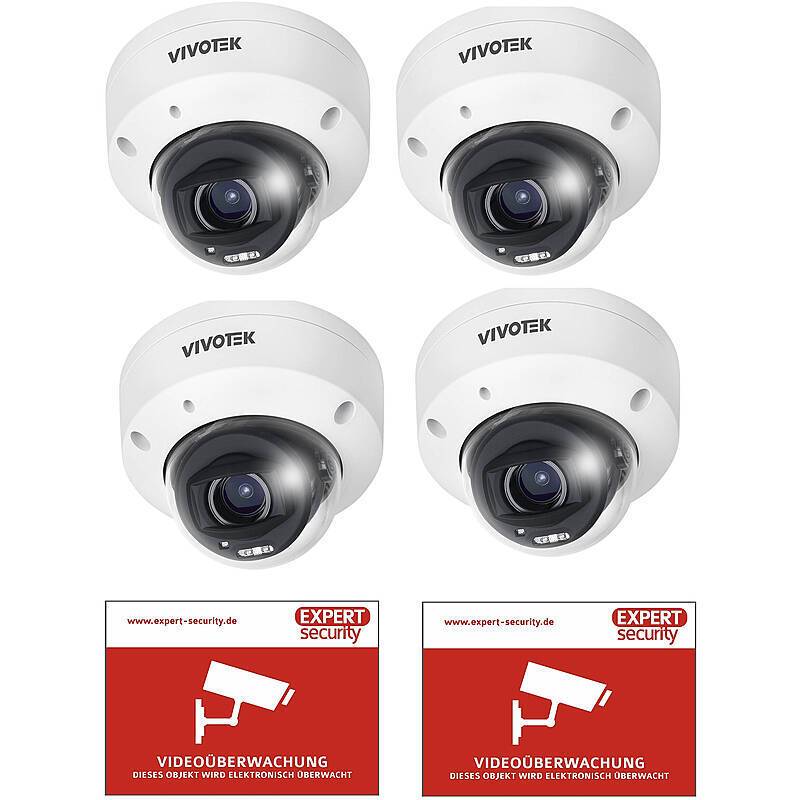 4er Kamera-Set VIVOTEK FD9380-HTV-V2 5MPx IR PoE, Mit intelligentem Cyberschutz für Ihr Firmennetzwerk: Mehrstufige Erk