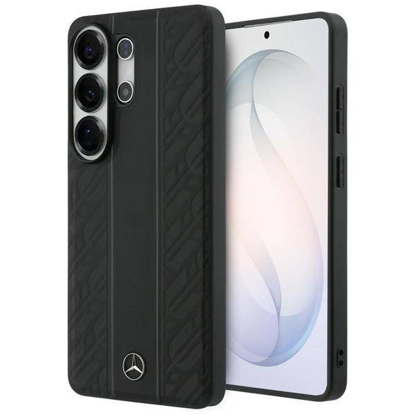 Mercedes MagSafe Hülle Galaxy S26 Ultra Echtleder schwarz Streifen Logo Metall