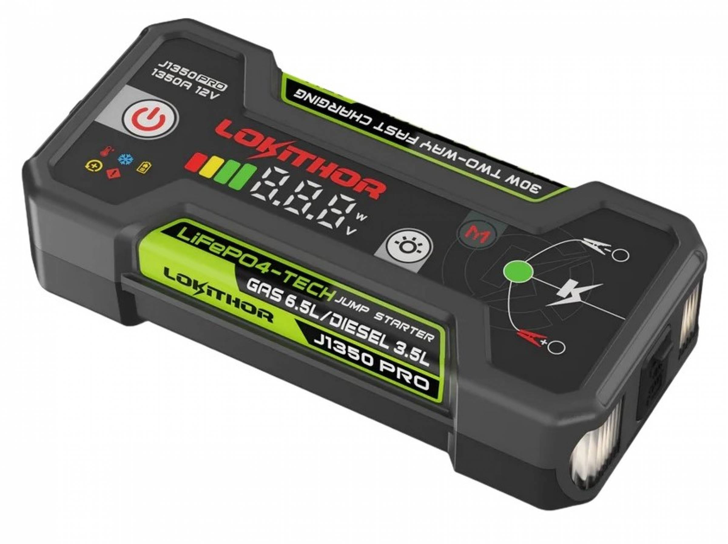 Lokithor J1350 PRO Jumpstarter 12V 1350A LiFePO4 Powerbank & Leuchte